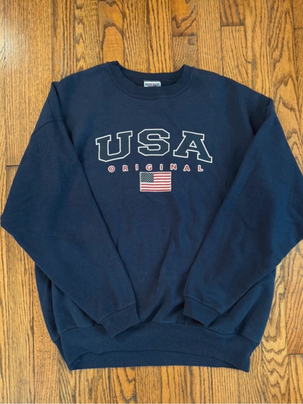 Jerzees Navy Crewneck Sweatshirt with USA Graphic